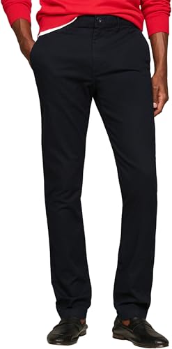 Tommy Hilfiger Herren Chino Hose Bleecker Essential Twill Slim Fit, Blau (Desert Sky), 32W/34 im Sale