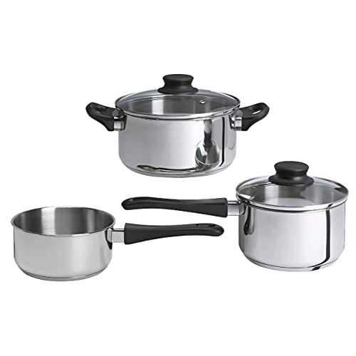 ANNONS cookware set, 5-piece, suitable for all hob types, including induction, glass/stainless steel