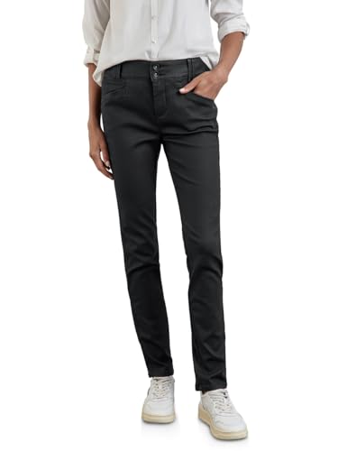 Street One Damen A377897 Beschichtete Hose Im Slim Fit, Schwarz, 40W / 30L EU im Sale