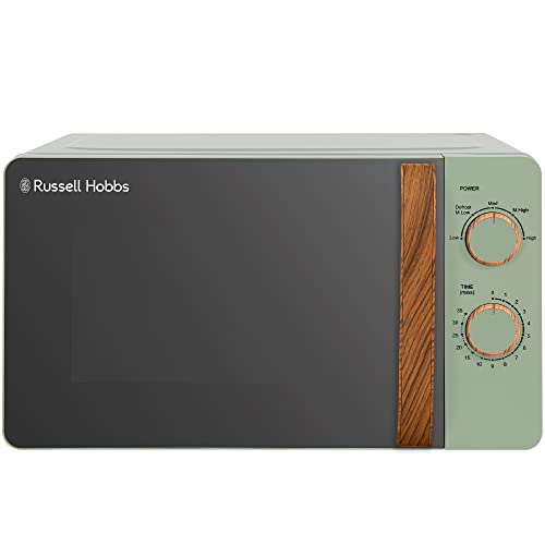 Russell Hobbs RHMM713MG-N manuelle Mikrowelle, 17 l, Griff und Regler in Holzoptik, Mattgrün im Sale