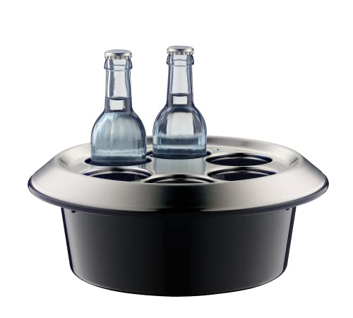 alfi KONFERENZBOY, caviar black, plastic conference cooler with stainless steel cover, table cooler for 6 bottles up to 0.33l, active cooling with ice pack, catering for meetings, conferences, BPA-free on sale
