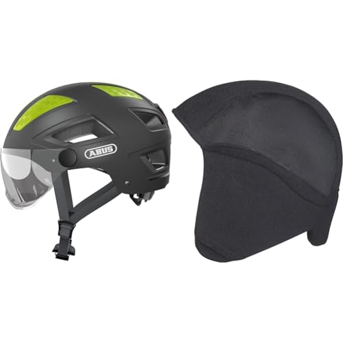 ABUS City Helmet Hyban 2.0 ACE - Bicycle helmet with visor, light, and ABS hard shell - for men and women - Grey (Titanium), on sale