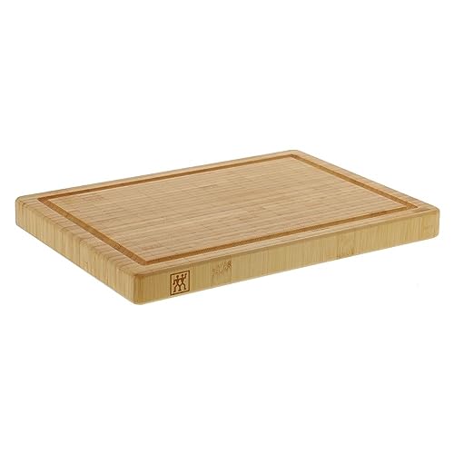 ZWILLING Schneidbrett aus massiven Bambusholz mit Saftrille, beidseitig nutzbar, mittel, x 26 cm, Braun im Sale