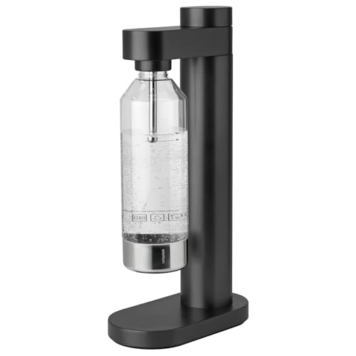 Stelton Brus water carbonator with bottle, premium carbonator for water with CO2 - adjustable fizz strength - Scandinavian design, stainless steel on sale
