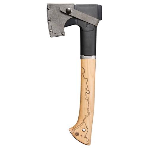 Fiskars Universalaxt, Limited Edition zum 375-jährigen Jubiläum, Länge: 35,5 cm, Karbonstahl/FSC-zertifiziertes Holz, 1075438, Schwarz im Sale