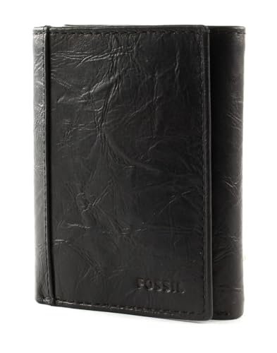 Fossil Brieftasche für Männer Neel, Leder Trifold schwarz 8,255 cm x 1,905 cm B x 10,16 cm H ML3869001 im Sale