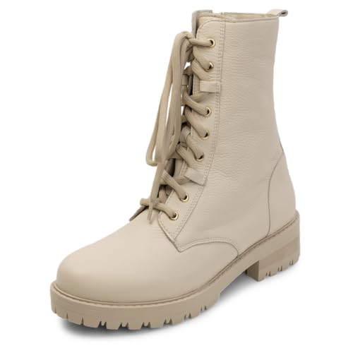 VITAFORM Stiefel Damen Flach - Feinstes Hirschleder aus Italien - Leicht und Anschmiegsam - Perfekter Schuh für Herbst und Winter beige/taupe 35 im Sale