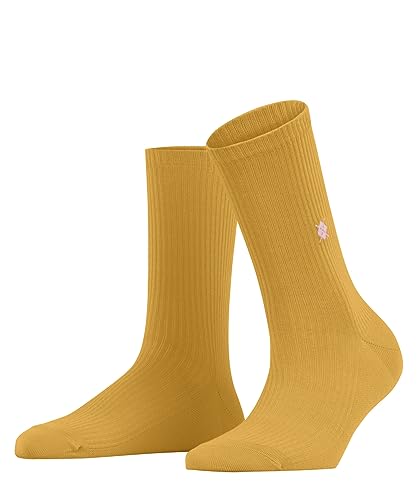 Burlington Women's Socks York W SO Cotton Plain 1 Pair, Yellow (Solar 1314), 36-41