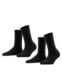Thumbnail for FALKE Damen Socken Happy Double Pack W So Baumwolle einfarbig 2 Paar, Schwarz Black 3000, 39-42 im Sale