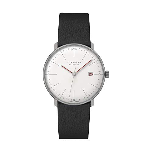 JUNGHANS max Bill Automatic Watch Bauhaus Leather Strap Black 27/4009.02 on Sale