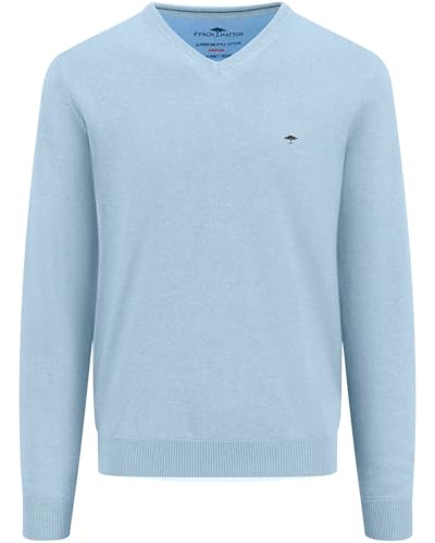 FYNCH-HATTON Pullover aus Baumwolle mit V-Ausschnitt Turf Green/ im Sale