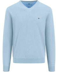Thumbnail for FYNCH-HATTON Pullover aus Baumwolle mit V-Ausschnitt Turf Green/ im Sale