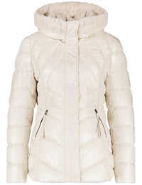 Thumbnail for Taifun Damen Glänzende Steppjacke mit Webpelz Langarm unifarben Wood 40 im Sale