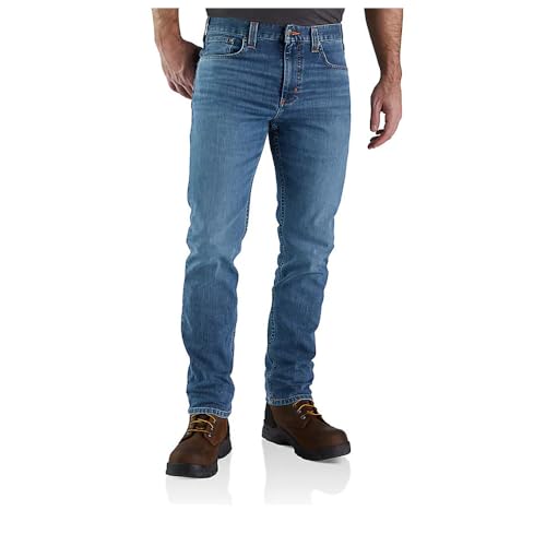 Carhartt, Herren, Rugged Flex Jeans mit 5 Taschen, gerader Passform und schmal zulaufendem Bein, Houghton, W32/L32 im Sale