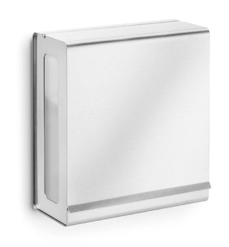 blomus -NEXIO- Papiertuchspender aus mattiertem Edelstahl, einfache Entnahme, Handtuchspender, praktisches Sichtfenster, Wand, hochwertige Verarbeitung (H / B / T: 30 x 27 x 13 cm, Edelstahl, 66656) im Sale