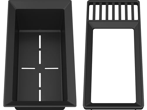 BLANCO Sink Drainer 2-in-1 | Kunststoff schwarzgrau | Multifunktionale Rahmen- und Resteschalenkombination mit integrierter Abtropffläche | Verwendung bei allen Silgranit Spülen (40cm Tiefe) im Sale