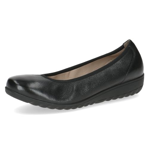 CAPRICE Damen Ballerinas aus Leder mit Keilabsatz, Schwarz (Black Nappa), 40 EU im Sale