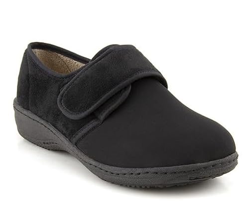 Medima, women's slippers with adjustable drawstring, soft, black, black, 35 EU on sale