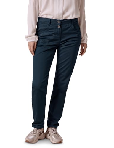 CECIL Damen Hose im Casual Fit B378219, Oil Blue, 34W / 28 im Sale