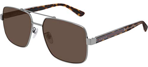 Gucci Unisex Adults' GG0529S-002-60 Sunglasses, Ruthenium-Havana, 60 on Sale