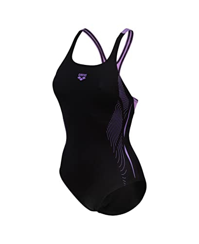 ARENA Damen Women's Pro Back Graphic Lb One Piece Swimsuit, Black-lavanda, EU im Sale