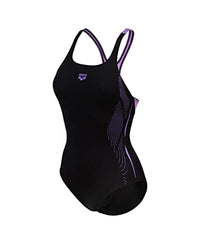 Thumbnail for ARENA Damen Women's Pro Back Graphic Lb One Piece Swimsuit, Black-lavanda, EU im Sale