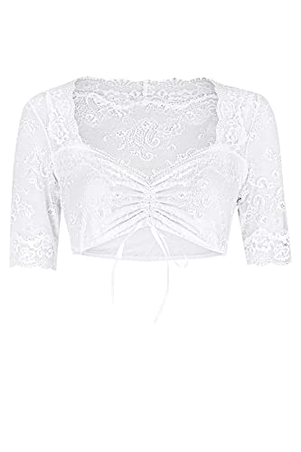 Nina von C. Dirndlbluse 16 463 892 Damen | Spitze Herzausschnitt | halbarm weiß Gr 36 im Sale