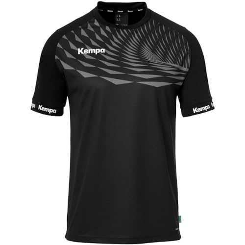Kempa Men's Wave 26 Shirt Boys' Sports Shirt Short Sleeve Functional Shirt Handball Gym Fitness Jersey, Black/Anthracite, EU on Sale