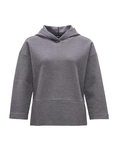 OPUS Damen Sweatshirt | Hoodie GLITTERO Loose aus schimmerndem Baumwoll Mix Graphite Glaze, 42 im Sale