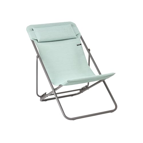 Lafuma Faltbarer Liegestuhl Maxi Transat + Batyline Duo Blau Mistral Blue-Titan im Sale