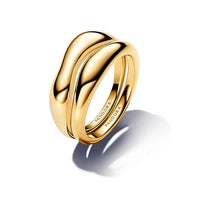 Thumbnail for PANDORA Essence Organisch Geformte Stacking-Ringe aus Sterling Silber mit vergoldeter Metalllegierung, im Sale