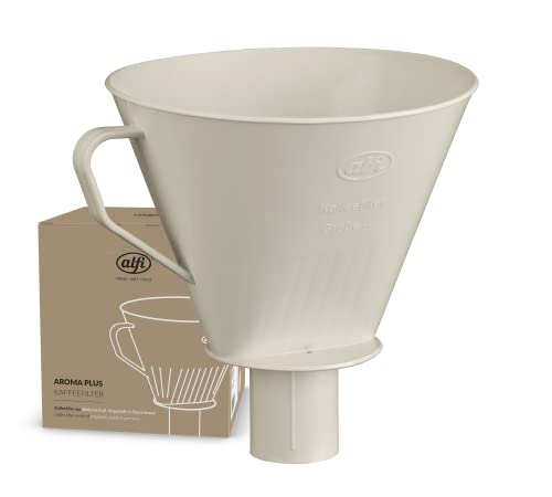 alfi AROMA PLUS, oatmeal beige, Kaffeefilter aus Bio-Kunststoff für Filterpapier Größe 4, FIlterkaffee direkt in Isolierkanne brühen, perfekter Halt dank Auslaufstutzen, mit Griff, spülmaschinenfest im Sale