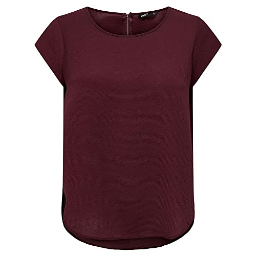 ONLY Women's Plain Short Sleeve Blouse Basic Round Neck Blouses T-Shirt Blouse Top ONLVIC on Sale