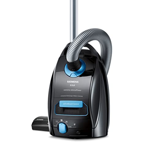 Siemens Staubsauger mit Beutel Q5.0 extreme silencePower VSQ5X1230, Bodenstaubsauger, ideal für Allergiker, Hygiene-Filter, starke Saugleistung, Bodendüse für Parkett, Teppich, Fliesen, 850 W, schwarz im Sale