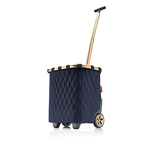 reisenthel carrycruiser Rhombus Midnight Gold – Tragbarer Einkaufstrolley mit stabilem Aluminiumrahmen, Schultergurt und herausnehmbarer Netz-Innentasche – Aus wasserabweisendem Material im Sale