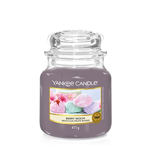 Yankee Candle Berry Mochi scented candle in a glass jar, 411g, dimensions: 10.7cm x 10.7cm x 12.7cm, 5901633555 on sale
