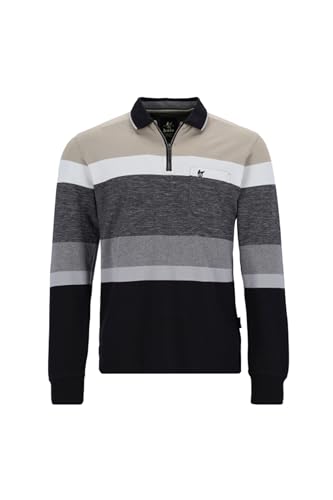 hajo striped polo shirt in piqué with zip on sale