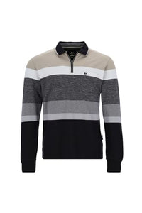 Thumbnail for hajo striped polo shirt in piqué with zip on sale