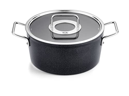 Fissler Adamant / Aluminium Saucepan (Ø 24 cm, 4.9L) Pots coated with glass lid, non-stick - Induction, Anthracite on sale