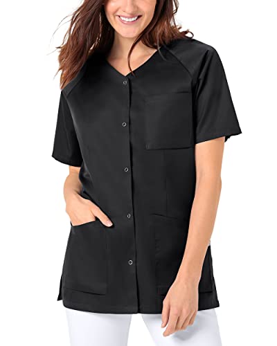 CLINIC DRESS Kasack Damenkasack 1/2 Arm Druckknöpfe mit Brusttasche Seitentaschen Seitenschlitze 95° Wäsche Berry im Sale