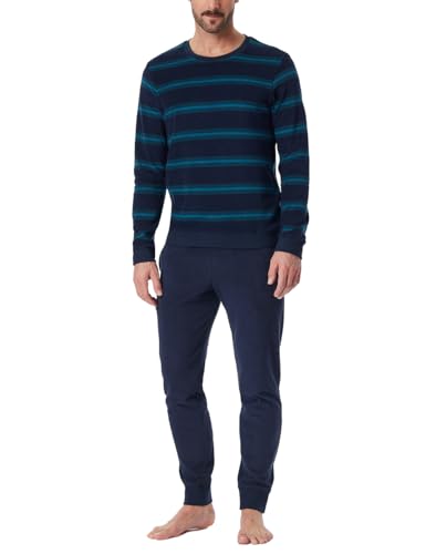 Schlafanzug lang mit Bündchen - weiches Frottee - Casual Nightwear im Sale
