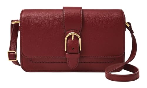 Fossil Damentasche Zoey, rote schwarze kleine Crossbodytasche aus Leder, L: 19,7 cm, B: 3,8 cm, H: 11,4 cm, ZB1937602 im Sale