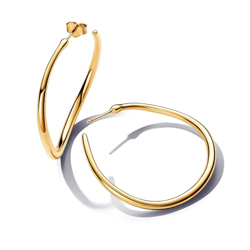 Pandora Essence Organisch Geformte mm Offene Ohrringe aus Sterling Silber mit vergoldeter Metalllegierung, 263299C00 im Sale