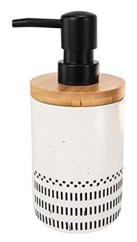 Thumbnail for Kleine Wolke soap dispenser Alva, accessories, color black and white, material: stoneware, bamboo on sale