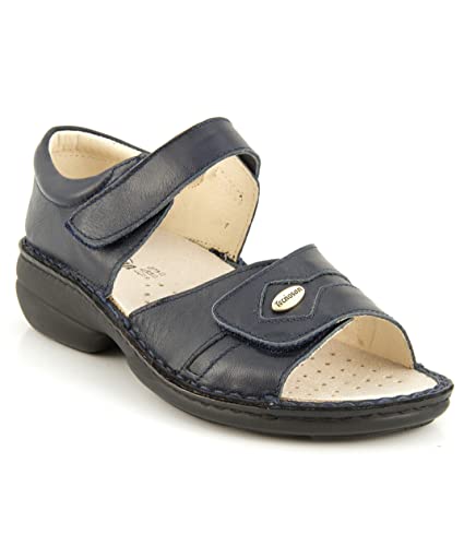 Medima Komfort, Tecnosan, Sandalen, Cappuccino Nubuk, elastisch, ausziehbares Fußbett, Doppel-Stirnband mit Klettverschluss, blau, 37 EU im Sale