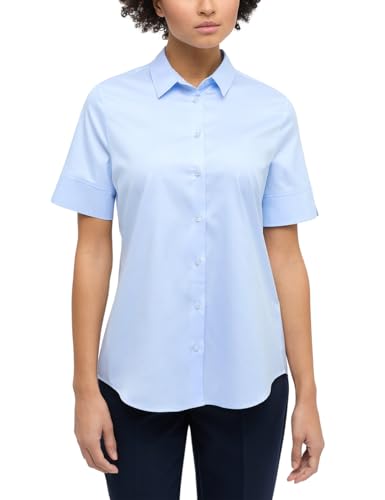 ETERNA Comfort Fit Bluse Halbarm Hemdkragen Blickdicht weiß im Sale