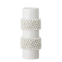 Thumbnail for Bloomingville Barrit Vase aus Steingut in der Farbe Weiß mit Struktur, Maße: 8,5cm x 8,5cm x 20,5cm, 82047447 im Sale
