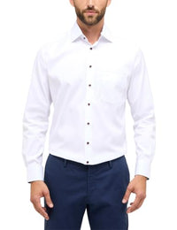 Thumbnail for ETERNA Modern Fit Cover Hemd Langarm Blickdicht Twill weiß im Sale