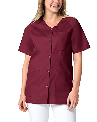 CLINIC DRESS Kasack Damenkasack 1/2 Arm Druckknöpfe mit Brusttasche Seitentaschen Seitenschlitze 95° Wäsche Bordeaux im Sale