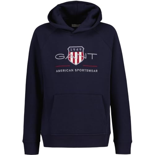GANT Unisex Kinder Archive Shield Hoodie Kapuzenpullover, Evening Blue, 170 EU im Sale